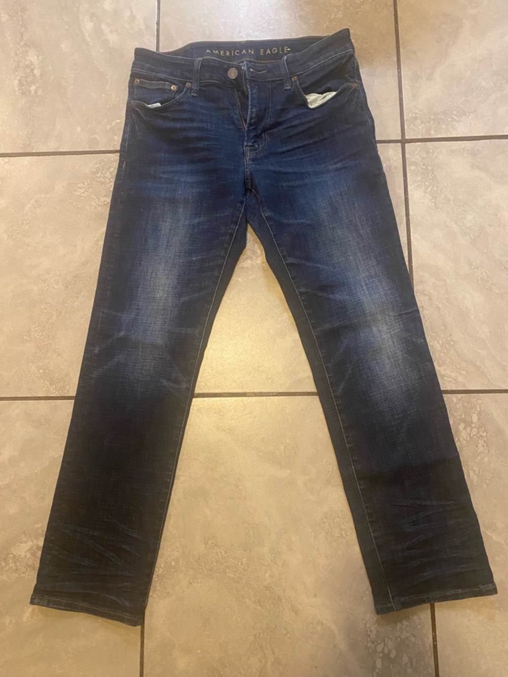 American Eagle Outfitters Men’s Dark Blue Straight Jeans